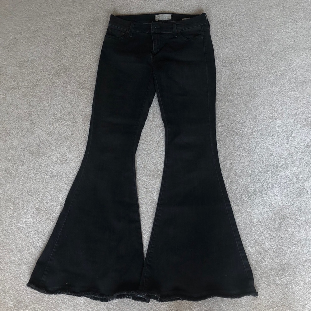 Free People Black Stretchy Bell Bottom Jeans